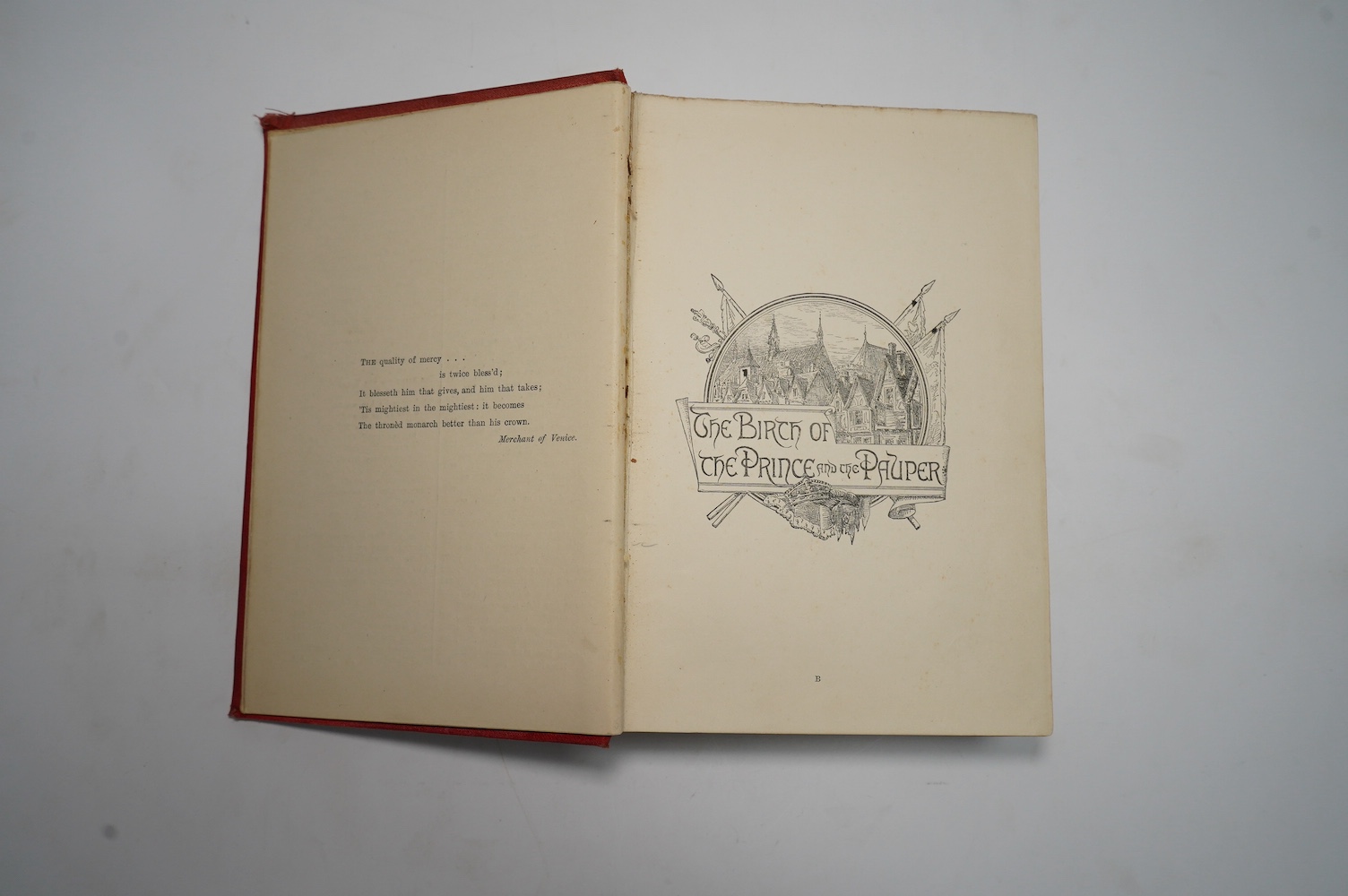 Twain, Mark - The Price and the Pauper: a tale for young people of all ages. First Edition (2nd state). title vignette, many engraved illus. (some full page), 32pp. catalogue (Nov.1881) at end at 4pp. adverts. preceding